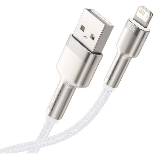 Εικόνα της Καλώδιο Baseus Cafule USB-A to Lightning 2.4A 1m White/Silver CALJK-A02