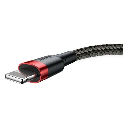Εικόνα της Καλώδιο Baseus Cafule USB-A to Lightning Braided 2.4A 0.5m Black/Red CALKLF-A19