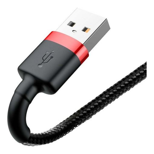 Εικόνα της Καλώδιο Baseus Cafule USB-A to Lightning Braided 2.4A 0.5m Black/Red CALKLF-A19