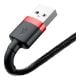 Εικόνα της Καλώδιο Baseus Cafule USB-A to Lightning Braided 2.4A 0.5m Black/Red CALKLF-A19