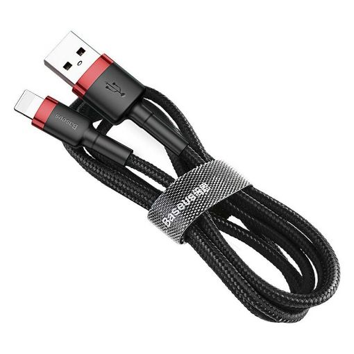 Εικόνα της Καλώδιο Baseus Cafule USB-A to Lightning Braided 2.4A 0.5m Black/Red CALKLF-A19