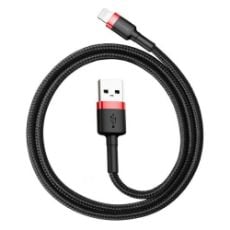 Εικόνα της Καλώδιο Baseus Cafule USB-A to Lightning Braided 2.4A 0.5m Black/Red CALKLF-A19