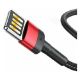 Εικόνα της Καλώδιο Baseus Cafule Double-Sided USB-A to Lightning Braided 2.4A 1m Black/Red CALKLF-G91
