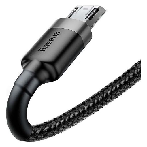 Εικόνα της Καλώδιο Baseus Cafule USB-A to Micro USB Braided 2.4A 0.5m Black/Grey CAMKLF-AG1