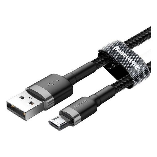 Εικόνα της Καλώδιο Baseus Cafule USB-A to Micro USB Braided 2.4A 0.5m Black/Grey CAMKLF-AG1