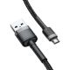 Εικόνα της Καλώδιο Baseus Cafule USB-A to Micro USB Braided 2.4A 0.5m Black/Grey CAMKLF-AG1