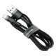 Εικόνα της Καλώδιο Baseus Cafule USB-A to Micro USB Braided 2.4A 0.5m Black/Grey CAMKLF-AG1
