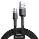 Εικόνα της Καλώδιο Baseus Cafule USB-A to Micro USB Braided 2.4A 0.5m Black/Grey CAMKLF-AG1