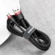 Εικόνα της Καλώδιο Baseus Cafule USB-A to Micro USB Braided 2.4A 1m Black/Red CAMKLF-B91