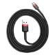 Εικόνα της Καλώδιο Baseus Cafule USB-A to Micro USB Braided 2.4A 1m Black/Red CAMKLF-B91