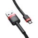 Εικόνα της Καλώδιο Baseus Cafule USB-A to Micro USB Braided 2.4A 1m Black/Red CAMKLF-B91