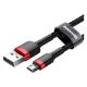 Εικόνα της Καλώδιο Baseus Cafule USB-A to Micro USB Braided 2.4A 1m Black/Red CAMKLF-B91