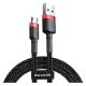 Εικόνα της Καλώδιο Baseus Cafule USB-A to Micro USB Braided 2.4A 1m Black/Red CAMKLF-B91