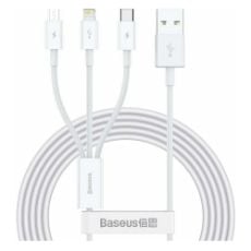 Εικόνα της Καλώδιο Baseus Superior Series 3in1 USB to Type-C / Lightning / micro USB 3.5A 1.5m White CAMLTYS-02
