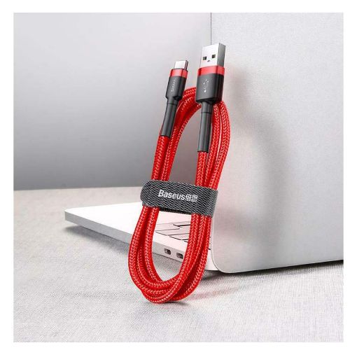 Εικόνα της Καλώδιο Baseus Cafule USB to USB-C Braided 2A 2m Red/Black CATKLF-C09RD