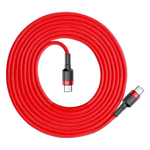 Εικόνα της Καλώδιο Baseus Cafule USB-C to USB-C Braided 60W 2m Red/Black CATKLF-H09
