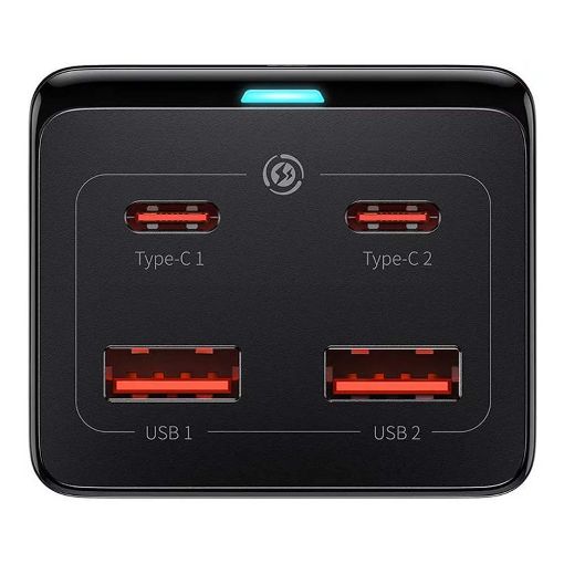 Εικόνα της Πολύπριζο Baseus GaN3 Pro 2x USB / 2x USB-C / AC 100W 1.5m Black CCGAN100-1ACE