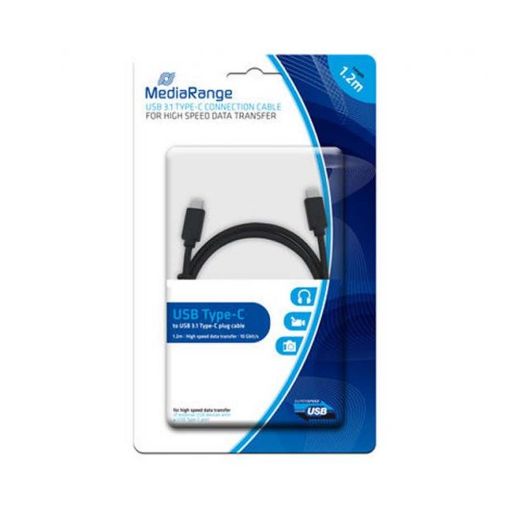 Εικόνα της Καλώδιο MediaRange USB-C to USB-C 1.2m 60W Black MRCS213