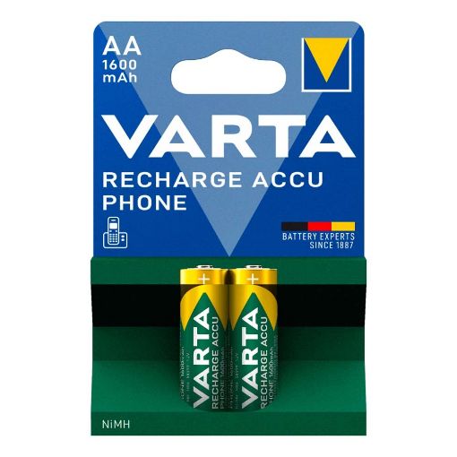 Εικόνα της Μπαταρίες Επαναφορτιζόμενες AA 1.2V Varta Phone Power 1600mAh 2 Τεμ