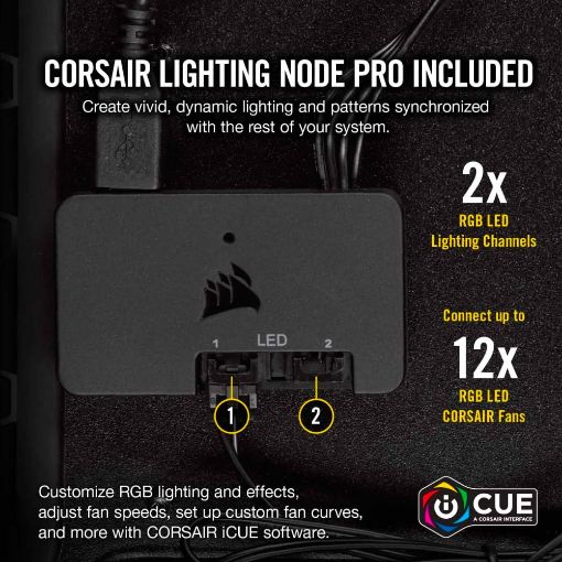 Εικόνα της Case Fan Corsair LL140 140mm RGB Dual Light Loop PWM 2-Pack w Lighting Node Pro CO-9050074-WW