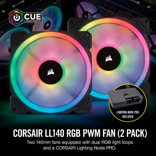 Εικόνα της Case Fan Corsair LL140 140mm RGB Dual Light Loop PWM 2-Pack w Lighting Node Pro CO-9050074-WW