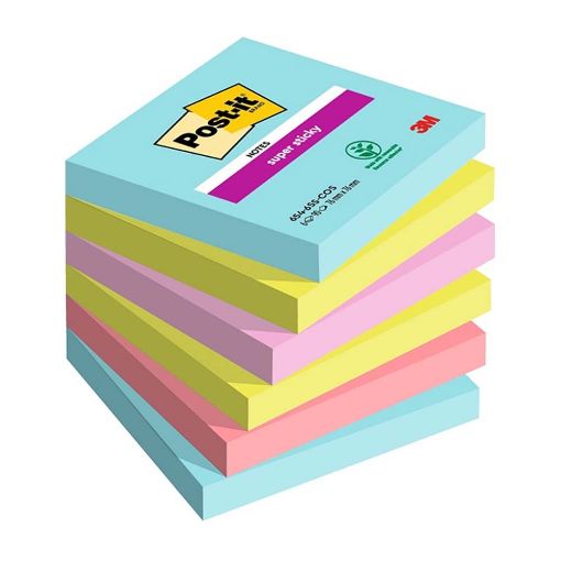 Εικόνα της Αυτοκόλλητα Χαρτάκια 3M Post-it Super Sticky 90 Φύλλα 76 x 76 mm 6τμχ 654-6SS-COS