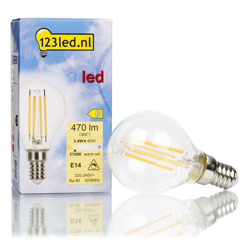 Εικόνα της Λάμπα LED 123LED E14 Filament Dimmable 2700Κ 470lm 3.4W Warm White