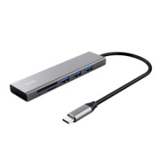 Εικόνα της Trust Halyx USB-C Hub & Card Reader Silver 24191