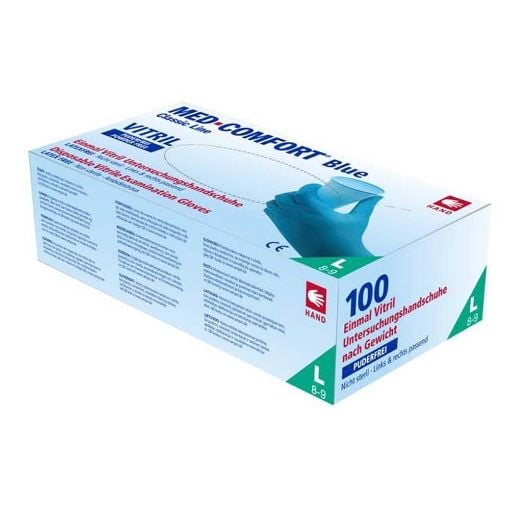 Εικόνα της Γάντια Nιτριλίου-Bινυλίου 123-3D Med-Comfort Χωρίς Πούδρα Large Blue 100pcs