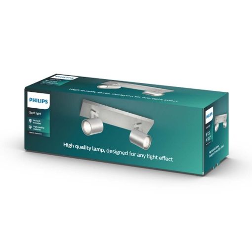 Εικόνα της Φωτιστικό Οροφής Σποτ Philips myLiving Runner 2x GU10 Silver
