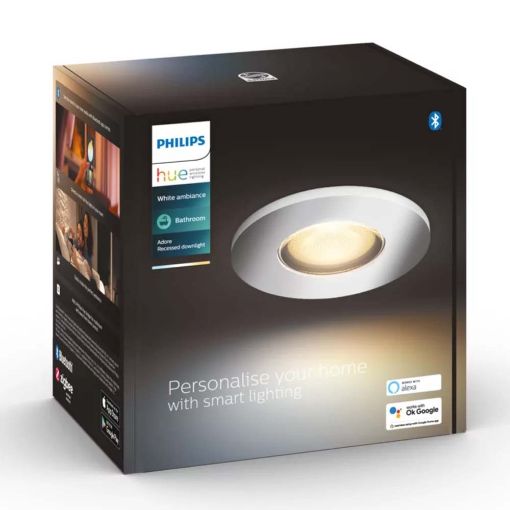 Εικόνα της Φωτιστικό Οροφής Philips Hue Adore Χωνευτό 2200K - 6500K 350lm Silver 929003055801