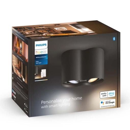 Εικόνα της Διπλό Φωτιστικό Σποτ Philips Hue Pillar Dimmer Switch 2200K - 6500K 700lm Black 929003046401