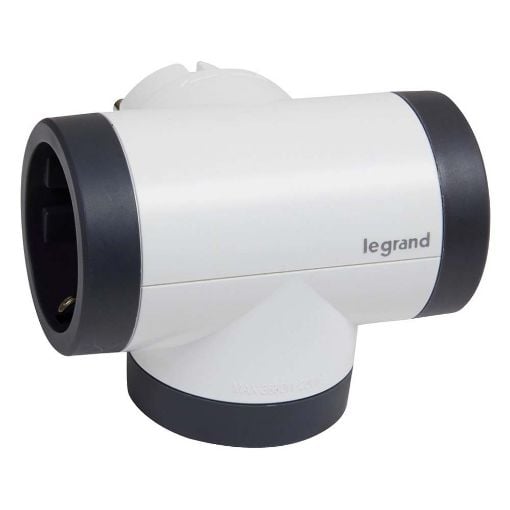 Εικόνα της Πολύπριζο Legrand 3 Θέσεων Rotating White/Dark Grey 694521