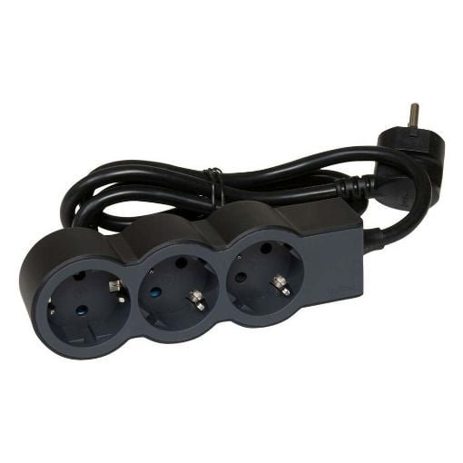 Εικόνα της Πολύπριζο Legrand 3 Θέσεων 1.5m Black/Dark Grey 694550