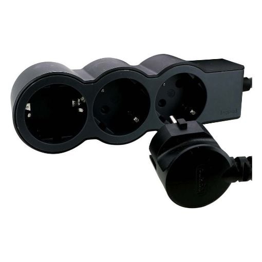 Εικόνα της Πολύπριζο Legrand 3 Θέσεων 1.5m Black/Dark Grey 694550