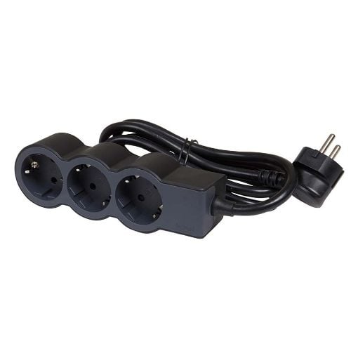 Εικόνα της Πολύπριζο Legrand 3 Θέσεων 1.5m Black/Dark Grey 694550