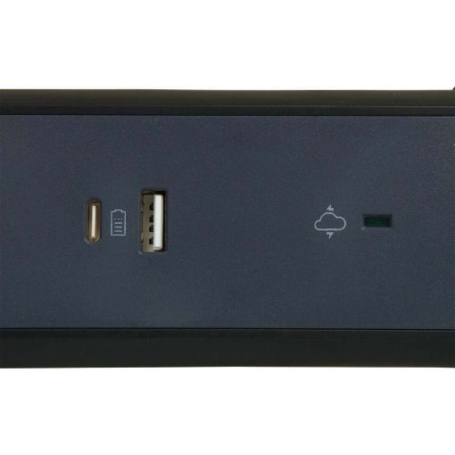 Εικόνα της Πολύπριζο Ασφαλείας Legrand 3 Θέσεων & USB-A/USB-C 1.5m Rotating Black/Dark Grey 694512