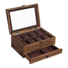 Εικόνα της Songmics Watch Box Rustic Walnut 19 x 27 x 12.5 cm JOW008K01
