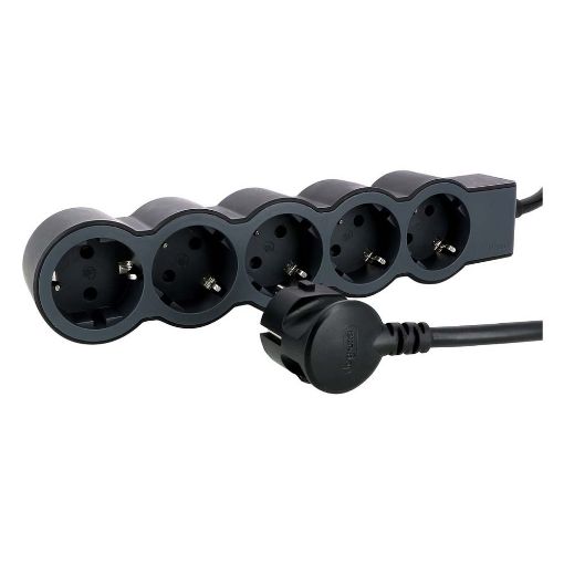 Εικόνα της Πολύπριζο Legrand 5 Θέσεων 1.5m Black/Dark Grey 694556