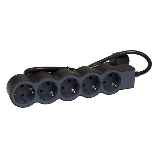 Εικόνα της Πολύπριζο Legrand 5 Θέσεων 1.5m Black/Dark Grey 694556