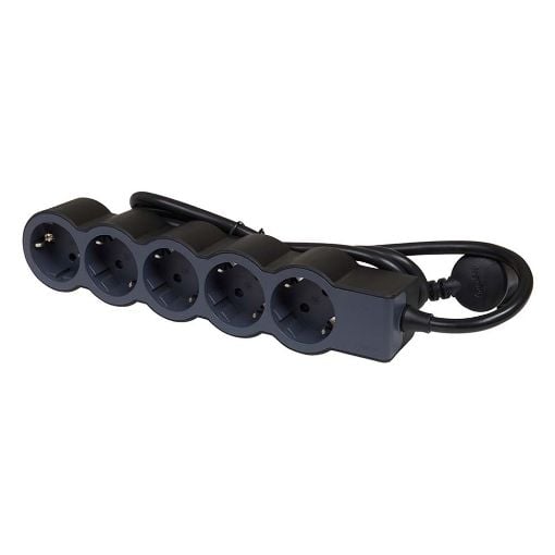 Εικόνα της Πολύπριζο Legrand 5 Θέσεων 1.5m Black/Dark Grey 694556