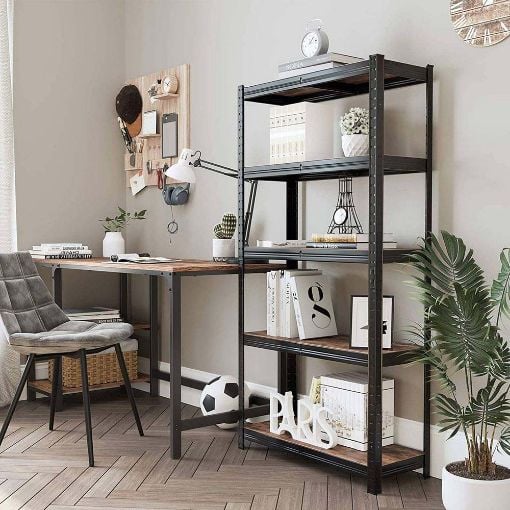 Εικόνα της Songmics Ραφιέρα Dexion Vintage με 5 Ράφια 150 x 75 x 30 cm Black/Brown GLR030B01