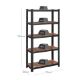 Εικόνα της Songmics Ραφιέρα Dexion Vintage με 5 Ράφια 150 x 75 x 30 cm Black/Brown GLR030B01