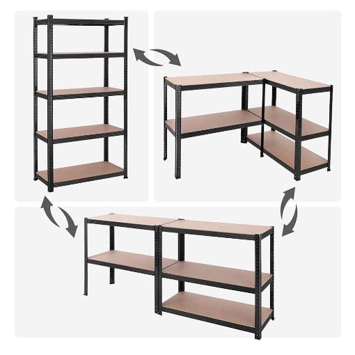Εικόνα της Songmics Ραφιέρα Dexion με 5 Ράφια 180 x 90 x 40 cm Black/Brown GLR040B01