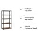 Εικόνα της Songmics Ραφιέρα Dexion Vintage με 5 Ράφια 180 x 90 x 40 cm Black/Brown GLR040B11