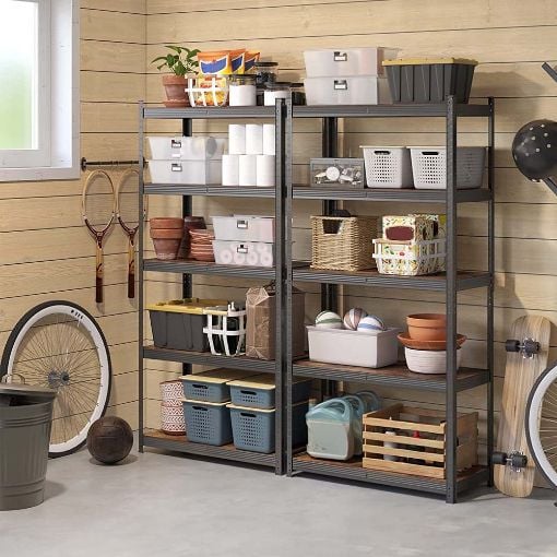 Εικόνα της Songmics Ραφιέρα Dexion Vintage με 5 Ράφια 180 x 90 x 40 cm Black/Brown GLR040B11