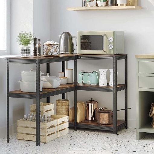 Εικόνα της Songmics Ραφιέρα Dexion Vintage με 5 Ράφια 180 x 90 x 40 cm Black/Brown GLR040B11