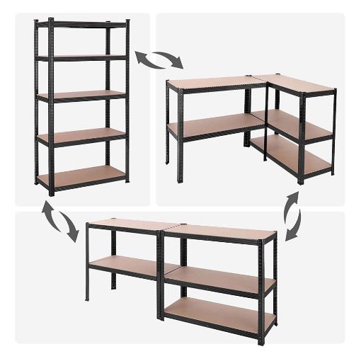 Εικόνα της Songmics Ραφιέρα Dexion με 5 Ράφια 200 x 100 x 50 cm Black/Brown GLR050B01