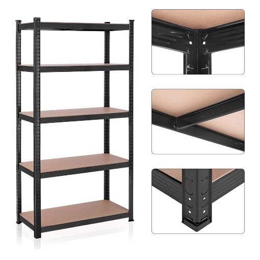 Εικόνα της Songmics Ραφιέρα Dexion με 5 Ράφια 200 x 100 x 50 cm Black/Brown GLR050B01