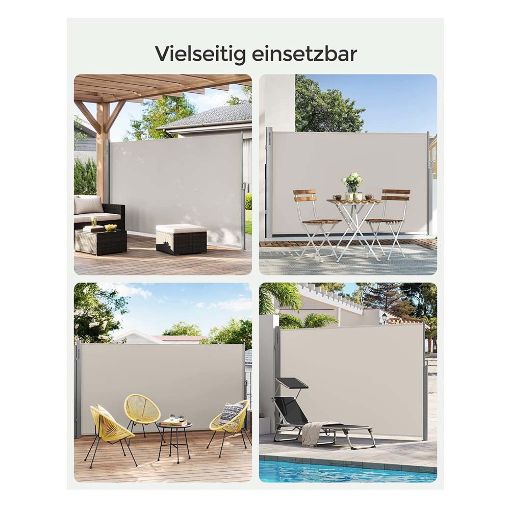 Εικόνα της Songmics Πλευρική Tέντα 200 x 350 cm 280gr/m² Beige GSA205E